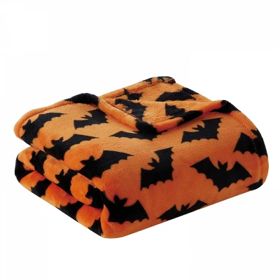 Kate Aurora Living Halloween Spooky Bats Rustic Orange & Black Ultra Soft & Plush Throw Blankets 3 Kate Aurora Living Halloween Spooky Bats Rustic Orange & Black Ultra Soft & Plush Throw Blankets