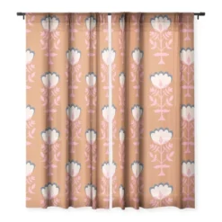 Schatzi Brown Norr Flower Orange Single Panel Sheer Window Curtain - Deny Designs -Home Improvement Store GUEST c0d1f4a3 af85 478c b6e6 795d9f9924db
