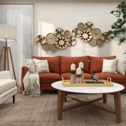 Metal Plate Wall Decor With Black Patterns Brown - Olivia & May -Home Improvement Store GUEST c1bdbb5e e9b9 4abd 910a dd0eae6dc873