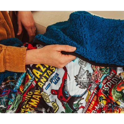 Surreal Entertainment Marvel Spider-Man 60th Anniversary Special Edition Blue Throw Blanket 6 Surreal Entertainment Marvel Spider-Man 60th Anniversary Special Edition Blue Throw Blanket - Image 4