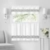 Kate Aurora Pacifico Complete 3 Piece Rod Pocket Embroidered Tier & Valance Kitchen Curtain Set