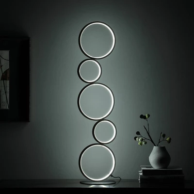 38.5" Else Nordic 5-Ring Shaped Metal Table Lamp (Includes LED Light Bulb) Black - Ore International 7 38.5" Else Nordic 5-Ring Shaped Metal Table Lamp (Includes LED Light Bulb) Black - Ore International - Image 5
