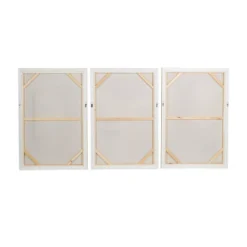Set Of 3 Canvas Abstract Mid-Century Modern Geometric Framed Wall Arts With Brown Accent Pink - The Novogratz -Home Improvement Store GUEST c4137b4f 3bbc 4358 a8df 1ab4ca01ddf4