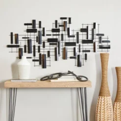 Metal Geometric 3D Striped Wall Decor - CosmoLiving By Cosmopolitan -Home Improvement Store GUEST c7c3f6f0 7edc 4822 a999 2c0276009765