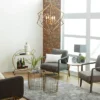 Modern Metal Chandelier With Link Style Chain Gold - Olivia & May -Home Improvement Store GUEST c98ce9e0 c166 4728 9b09 52b0bbabd9e1