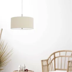 18" X 18" Addison Drum Pendant Beige - Cal Lighting -Home Improvement Store GUEST cab80725 878c 40d4 a626 ddacdc63e2d6