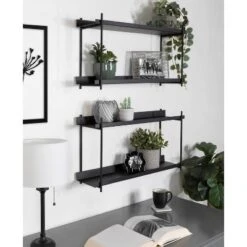 28" X 15" Dominic Tiered Decorative Wall Shelf Black - Kate & Laurel All Things Decor 13 28" X 15" Dominic Tiered Decorative Wall Shelf Black - Kate & Laurel All Things Decor -Home Improvement Store GUEST cd7501f5 9663 44c8 97e5 7df904c2e1b5