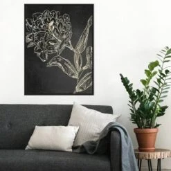 22" X 30" Golden Flower Folklore II By Asia Jensen Framed Canvas Wall Art Black - Amanti Art -Home Improvement Store GUEST ce8f3ca0 b316 4045 971e 4e90c6f538ce