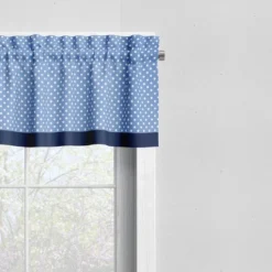 Bacati - Pin Dots Blue/Gray Window Valance