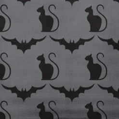 16"x16" Cats And Bats Print Square Throw Pillow Steel Gray - E By Design