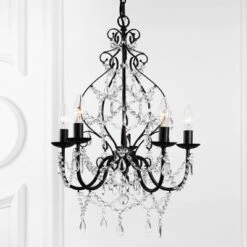17" LED Crystal Maura Chandelier Black - Jonathan Y -Home Improvement Store GUEST d15cfb44 4635 4dcb 8655 b5a51d02f77a