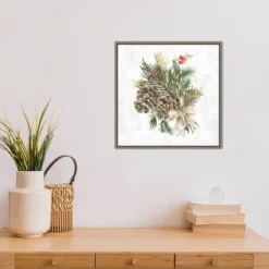 16" X 16" Holiday Spirit Pinecone Wreath By PI Studio Framed Canvas Wall Art - Amanti Art -Home Improvement Store GUEST d29cc2a9 d2a3 4cc1 b034 347fae01ed77