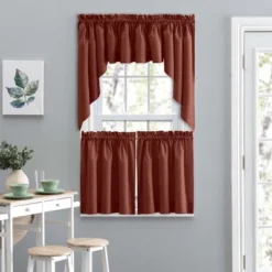 Ellis Lisa Solid Color Poly Cotton 1.5" Rod Pocket Duck Fabric Stylish Tailored Valance 58" X 15" Red -Home Improvement Store GUEST d2ac2f75 7fd6 47b3 8ceb 627032165ddd