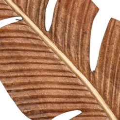Set Of 3 Mango Wood Leaf Handmade Carved Wall Decors Brown - Olivia & May 12 Set Of 3 Mango Wood Leaf Handmade Carved Wall Decors Brown - Olivia & May -Home Improvement Store GUEST d2c508d7 d425 45bd a3b9 44353737db43