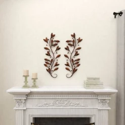Metal Leaf Wall Decor Set Of 2 Brown - Olivia & May -Home Improvement Store GUEST d35b06c7 499e 4bf0 9f66 087ccc46b356
