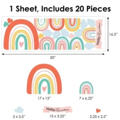 Big Dot Of Happiness Hello Rainbow - Peel And Stick Nursery And Kids Room Vinyl Wall Art Stickers - Wall Decals - Set Of 20 -Home Improvement Store GUEST d42960a8 f28a 4f12 a841 98699963181d