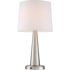 360 Lighting Karla Art Deco Style Table Lamps 25" High Set Of 2 Brushed Nickel With USB Charging Port And Table Top Dimmers White Fabric Drum For Desk 16 360 Lighting Karla Art Deco Style Table Lamps 25" High Set Of 2 Brushed Nickel With USB Charging Port And Table Top Dimmers White Fabric Drum For Desk -Home Improvement Store GUEST d4513474 0e29 403f 915c 0f0049034786