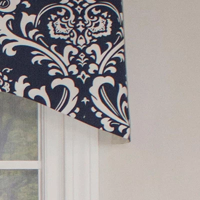 Ozbourne Cornice Syel 3" Rod Pocket Valance 50" X 17" Navy By RLF Home 3 Ozbourne Cornice Syel 3" Rod Pocket Valance 50" X 17" Navy By RLF Home