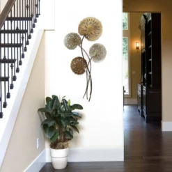 Water Lilies Wall Decor Gold/Black - Stratton Home Decor