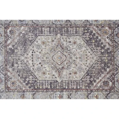 Armant Traditional Medallion, Purple/Gray/Ivory, 2' X 3' Accent Rug 9 Armant Traditional Medallion, Purple/Gray/Ivory, 2' X 3' Accent Rug - Image 7