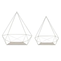 2pc Prouve Decorative Geometric Metal Shelves Silver - Kate & Laurel All Things Decor -Home Improvement Store GUEST d631b12e ff92 4c6b 94a4 fd653838740d