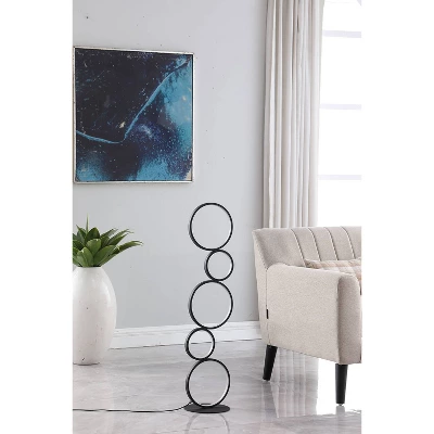 38.5" Else Nordic 5-Ring Shaped Metal Table Lamp (Includes LED Light Bulb) Black - Ore International 10 38.5" Else Nordic 5-Ring Shaped Metal Table Lamp (Includes LED Light Bulb) Black - Ore International - Image 8