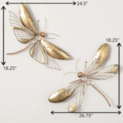 18.25"H Sullivans Gold Dragonfly Wall Decor Set Of 2, Gold -Home Improvement Store GUEST d7ac4294 1802 487d 8fd9 9108a3d7fd57