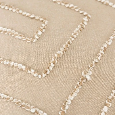 20"x20" Oversize Modern Industrial Square Throw Pillow Cover Beige - Rizzy Home 4 20"x20" Oversize Modern Industrial Square Throw Pillow Cover Beige - Rizzy Home - Image 2