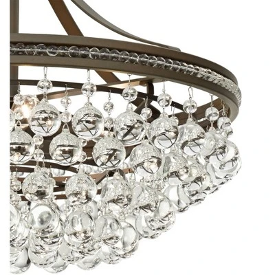 Vienna Full Spectrum Wohlfurst Bronze Pendant Chandelier 20 1/4" Wide Clear Crystal 5-Light Fixture For Dining Room House Foyer Kitchen Island Bedroom 4 Vienna Full Spectrum Wohlfurst Bronze Pendant Chandelier 20 1/4" Wide Clear Crystal 5-Light Fixture For Dining Room House Foyer Kitchen Island Bedroom - Image 2