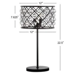 22.5" Metal/Crystal Gabrielle Table Lamp (Includes LED Light Bulb) Black - JONATHAN Y -Home Improvement Store GUEST d97b147b 0dec 4a83 8d78 bbb032ef84b0