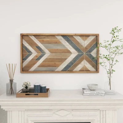 Wood Geometric Handmade Southwestern Wall Decor Gray - Olivia & May 17 Wood Geometric Handmade Southwestern Wall Decor Gray - Olivia & May - Image 15