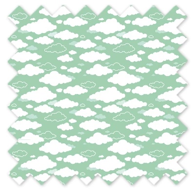 Bacati - Clouds In The City Mint Clouds Curtain Panel 6 Bacati - Clouds In The City Mint Clouds Curtain Panel - Image 4