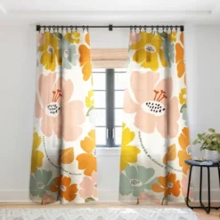 Gale Switzer Happiness Blooms Single Panel Sheer Window Curtain - Deny Designs -Home Improvement Store GUEST dbcab05e 543a 4e42 9146 627e882702b9