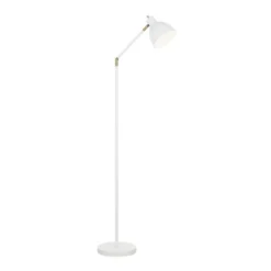 54.5" Mid-Century And Antique Brass Adjustable Metal Floor Lamp White - Cresswell Lighting -Home Improvement Store GUEST dbf53092 4847 4e24 8eaa 4de237f4db9d