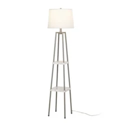 58" Metal Floor Lamp With Shelves Gray - Cresswell Lighting -Home Improvement Store GUEST dcba9bbd ee89 4d0f 9d4e c5fef556e8c0