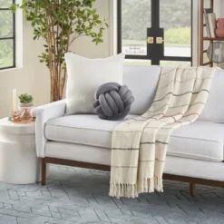 Mina Victory Sofia Infinite Knot Ball 13" X 13" Round Indoor Throw Pillow -Home Improvement Store GUEST ddb2f145 d126 4f7d b6c2 8c0e3dde882d