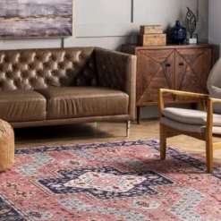 NuLOOM Amber Machine Washable Floral Aztec Area Rug -Home Improvement Store GUEST ddd1681f add8 4a03 b66b e5c1a0d54353