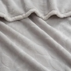 Kate Aurora Pastel Chic Embossed Leaves Ultra Plush Accent Throw Blanket - 50 In. W X 60 In. L