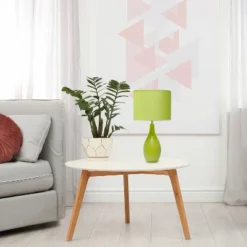 18.11" Traditional Standard Ceramic Dewdrop Table Desk Lamp With Matching Fabric Shade Green - Creekwood Home -Home Improvement Store GUEST df0a6dcc 7018 45db 9c15 1d2d5bbe51bc