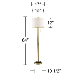 Possini Euro Design Palisade Modern Floor Lamp 64" Tall Satin Brass Metal Trimmed Fabric Tapered Drum Shade For Living Room Bedroom Office House Home -Home Improvement Store GUEST e06ace3d 8f2f 4216 ab50 a6fc760c8ec8