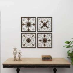 Metal Fleur De Lis Scrollwork And Wall Decor Set Of 4 Brown - Olivia & May -Home Improvement Store GUEST e0eeb6f8 83c6 4721 ad01 683bd742c548