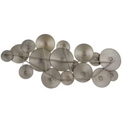 Metal Plate Overlapping Textured Spiral Wall Decor With Black Accent Gold - CosmoLiving By Cosmopolitan