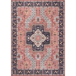 NuLOOM Amber Machine Washable Floral Aztec Area Rug -Home Improvement Store GUEST e194e160 eef2 4e73 9286 8b1c8db13a97