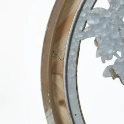 LuxenHome Metal Tree Of Life With Roots Wall Decor With Round Wood Frame -Home Improvement Store GUEST e1a5ccf4 274b 42c6 88be 6b1799cf1a75