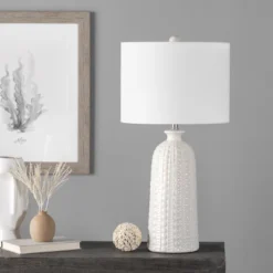 NuLOOM Flint Ceramic 30" Table Lamp Lighting - Cream 30" H X 15" W X 15"D -Home Improvement Store GUEST e279f115 8f86 4b8e a7b6 966132d40c39