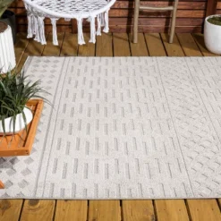 Xlendi High-Low Pile Moroccan Geometric Indoor/Outdoor Area Rug - JONATHAN Y -Home Improvement Store GUEST e447edd4 f766 444a bd13 780ce46133e3