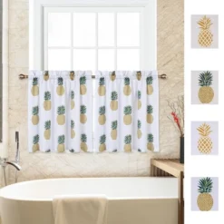 Trinity Pineapple Tier Curtains 24 Inches Length For Kitchen Bathroom Window -Home Improvement Store GUEST e454e07c 416d 45c4 acc2 51a8dc08f373