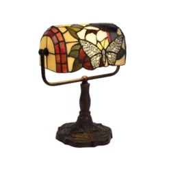 Hasting Home Tiffany-Style Stained Glass Butterfly Bankers Lamp -Home Improvement Store GUEST e46a7bc5 eb16 4a4a ad0c 0aa50bbc9435