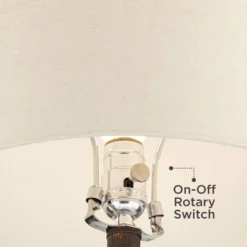 Franklin Iron Works Murphy Rustic Industrial Accent Table Lamp Miner Lantern 23" High Red Bronze Oatmeal Fabric Shade For Bedroom Living Room Office -Home Improvement Store GUEST e483afa8 774f 47dd b6f1 6b16ce8f5d0f