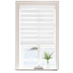 1pc Light Filtering Cordless Zebra Window Shade With Fabric Roller Valance White - Lumi Home Furnishings 16 1pc Light Filtering Cordless Zebra Window Shade With Fabric Roller Valance White - Lumi Home Furnishings -Home Improvement Store GUEST e58d9a25 7345 47c4 8fff e83d799a574b